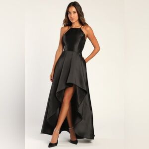 NWT Lulus Broadway Show Black High-Low Gown
